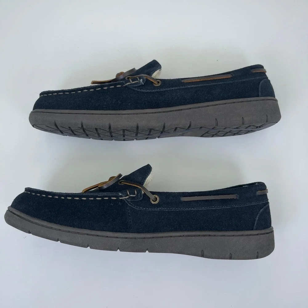 Clarks Kohen Walk Leather Moccasin Slippers Shoes Men's Size 12 M Blue 26139021